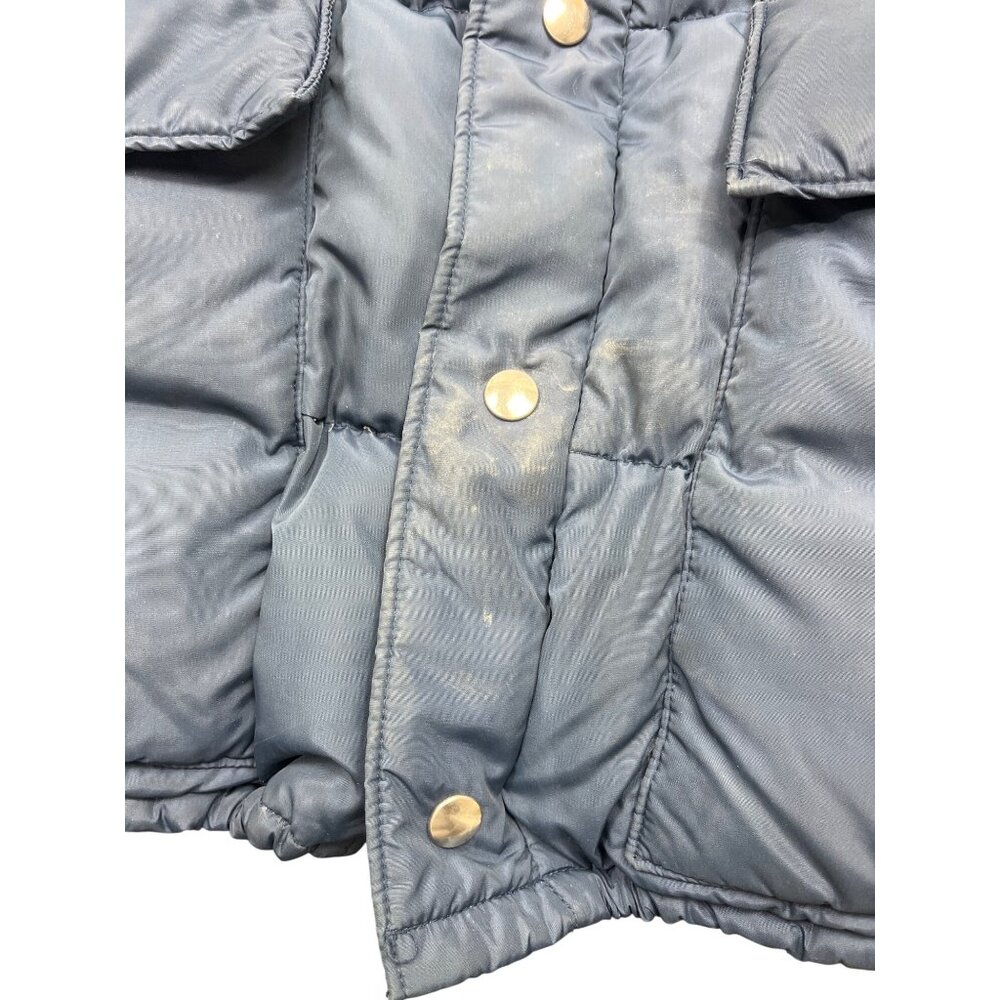 Kentfield Vintage Down Puffer Coat Navy Blue Quilted L Nylon Insulated Jacket - Picture 10 of 10